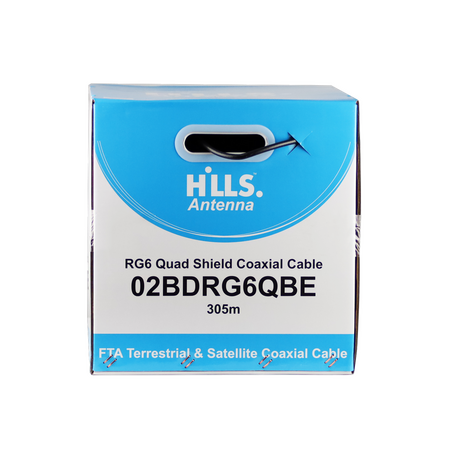 Hills Antenna 02BDRG6QBE RG6 Quad Shield Cable 305M Smart Reel (Box) - 02BDRG6QBE