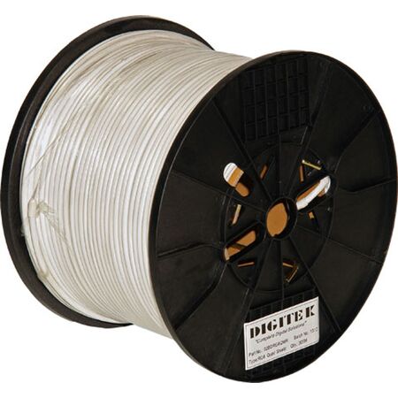 Digitek RG6 Quad Shield 305m Reel - White - 02BDRG6QWR