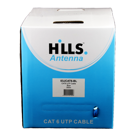 Hills Antenna 4 Pair CAT6 UTP LAN Cable 305M Box - Blue - 03JCAT6-BL