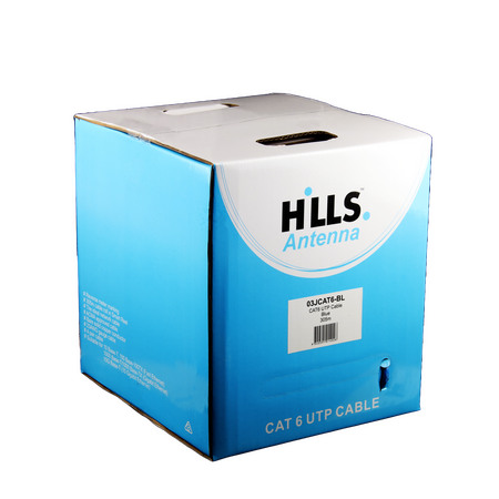 Hills Antenna 4 Pair CAT6 UTP LAN Cable 305M Box - Blue - 03JCAT6-BL