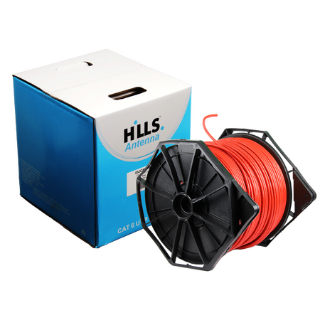 Hills Antenna 4 Pair CAT6 UTP LAN Cable 305M Box - Red - 03JCAT6-RD