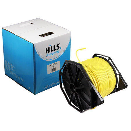 Hills Antenna 4 Pair CAT6 UTP LAN Cable 305M Box - Yellow - 03JCAT6-YL