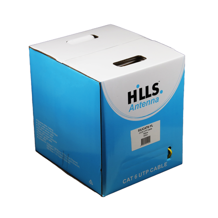 Hills Antenna 4 Pair CAT6 UTP LAN Cable 305M Box - Yellow - 03JCAT6-YL