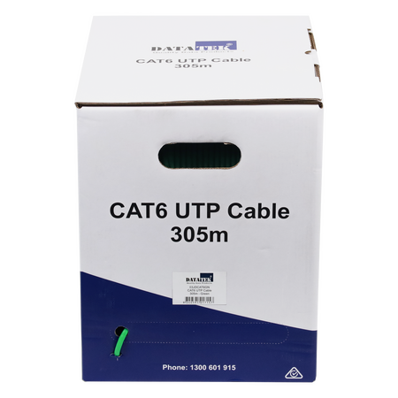 Datatek CAT6 UTP 24AWG Cable Green - 305m Box - 03JDCAT6GN