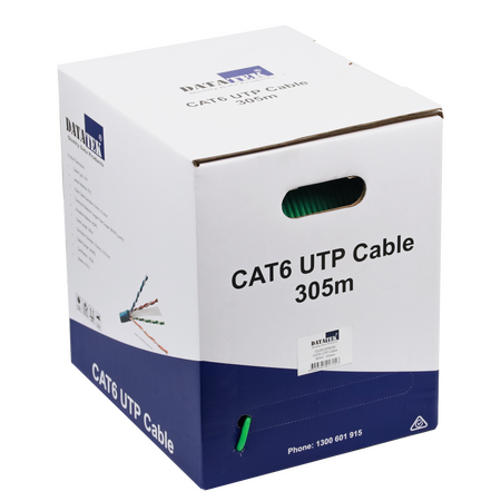 Datatek CAT6 UTP 24AWG Cable Green - 305m Box - 03JDCAT6GN