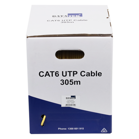Datatek CAT6 UTP 24AWG Cable Yellow - 305m Box - 03JDCAT6YL