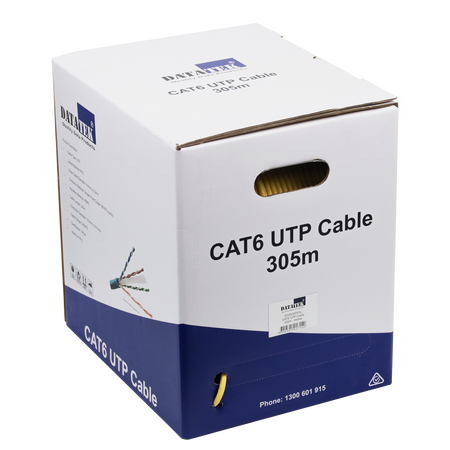 Datatek CAT6 UTP 24AWG Cable Yellow - 305m Box - 03JDCAT6YL