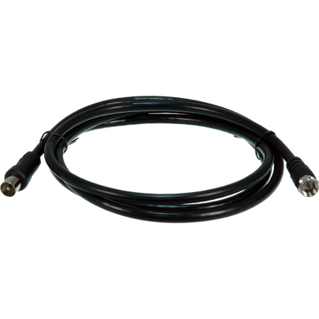 Digitek 1.5M F Type Male to Pal Male Tri Shield TV Fly Lead - Black - 06A315MTB
