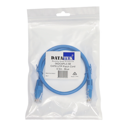 Datatek 0.5M CAT6 UTP Patch Lead - 06DC6PL0.5B