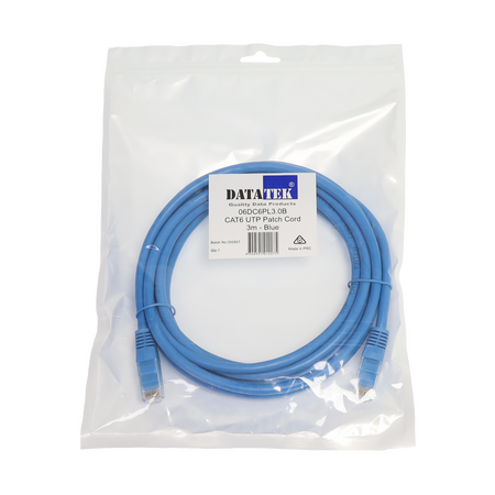 Datatek 3M CAT6 UTP Patch Lead - 06DC6PL3.0B