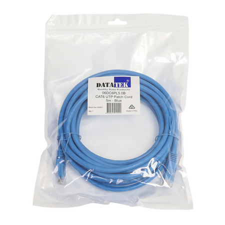 Datatek 5M CAT6 UTP Patch Lead - 06DC6PL5.0B