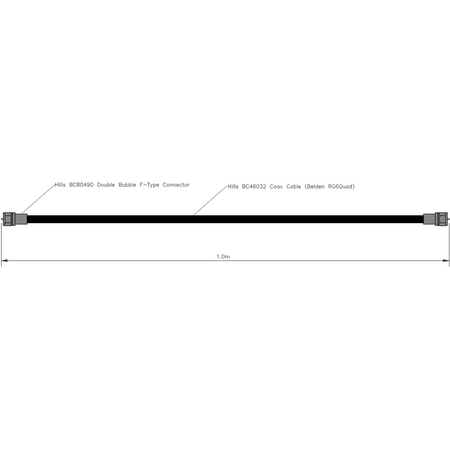 Hills Antenna FB607271 1.0m RG6 F-Type Flylead - FB607271