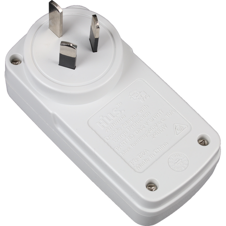 Hills Antenna 10 Amp Double Adaptor - Vertical Surge Protector - 09HDA-2 V-S/WHT