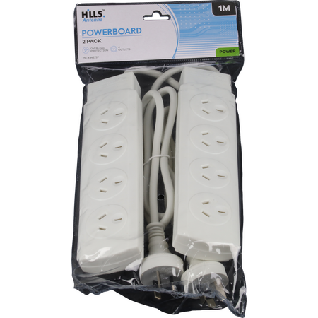 Hills Antenna 4 Way Power Board with Overload Protection - White 2 Pack - 09HPB-4 WE/2P