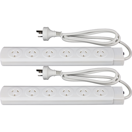 Hills Antenna 6 Way Power Board with Overload Protection - White 2 Pack - 09HPB-6 WE/2P