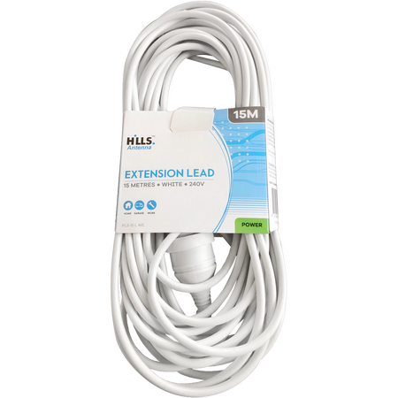Hills Antenna 15M Power Extension Lead - White - 09HPL3-15 L WE
