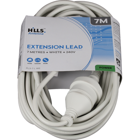 Hills Antenna 7M Power Extension Lead - White - 09HPL3-7 L WE