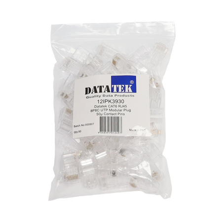 Datatek RJ45 8P8C CAT6 Solid Modular Plug - 12IPK3930
