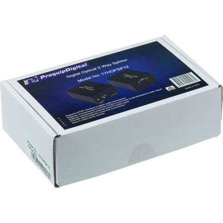 ProquipDigital 2 Way Digital Optical Audio Splitter - 17HOPSP12