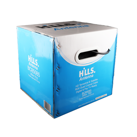 Hills Antenna BC85085 RG6 FTA/SAT Quad Shield 305m Box - BC85085