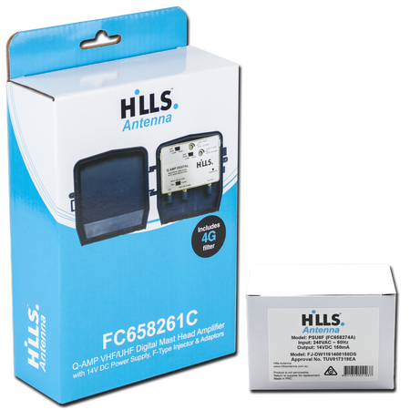 Hills Antenna FC658261C Q-Amp 4G Masthead Amplifier with PSU6F - FC658261C