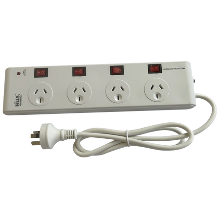 Hills Antenna 4 Way Powerboard with Individual Power Switches - White - 09HPB-4-IS/WHT