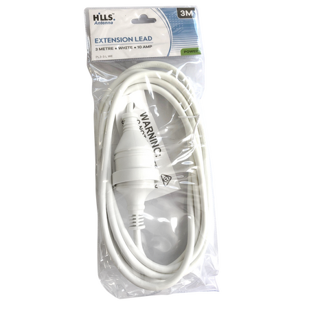 Hills Antenna 3M Power Extension Lead - White - 09HPL3-3 L WE