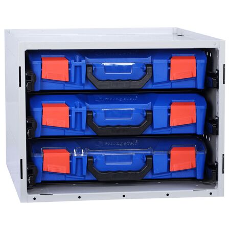 Cabinet c/w 3 Small PC Lid Cases - Blue - 33SCS3SA-BL