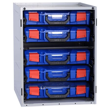 Cabinet c/w 5 Small PC Lid Cases - Blue - 33SCS5SA-BL