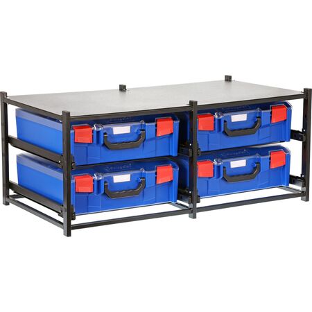 Dual Frame assembled c/w 4 Large PC Lid  Cases-Blue - 33SFD4LA-BL