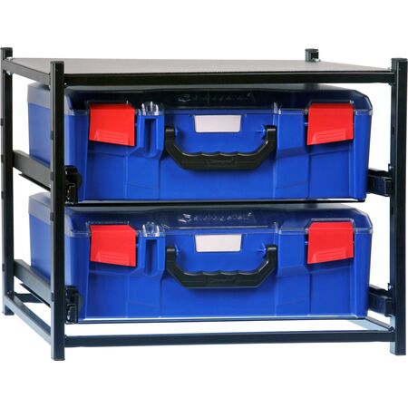 2 Large  Drawer Frame Assembled c/w 2 Large PC Lid Cases- Blue - 33SFS2LA-BL