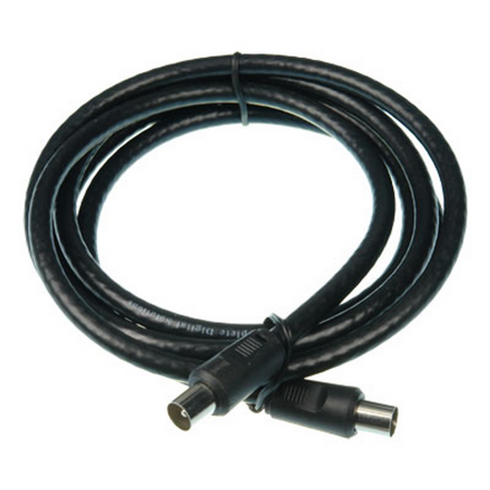 Digitek 1.8M Pal Male to Pal Male Quad TV Fly Lead - Black - 06A18MQB