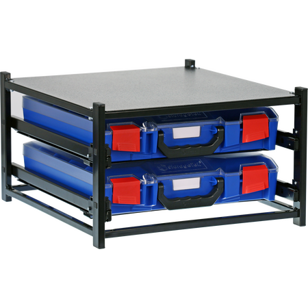 2 Small Drawer Frame Assembled c/w 2 Small PC Lid Cases- Blue - 33SFS2SA-BL