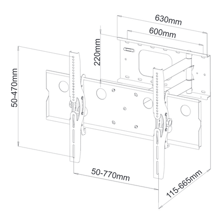 Digitek 32" - 60" Tilt, Swivel and Reach Universal LCD Bracket - 80KG - 22PLB109B