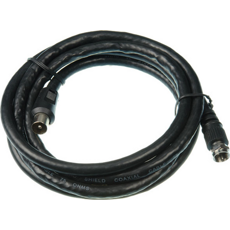 Digitek 1.8M F Type Male to Pal Male Quad Fly Lead - Black - 06A318MQB