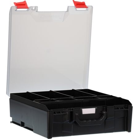 StorageTek STLC-BK Case Large Clear PC Lid c/w dividers-Black - 33STLC-BK