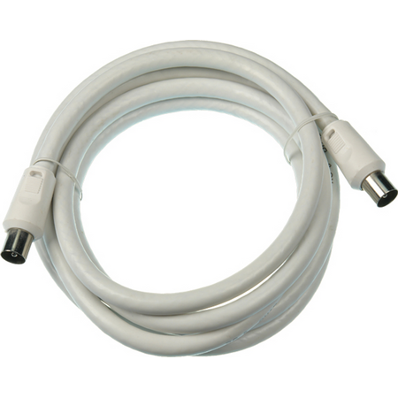 Digitek 1.8M Pal Male to Pal Male Quad TV Fly Lead - White - 06A18MQW
