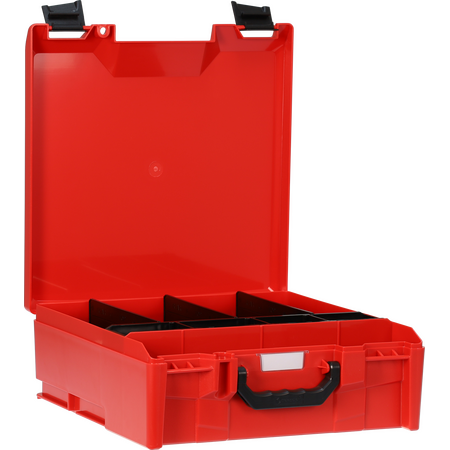 StorageTek Case Large ABS Lid c/w dividers-Red with Black Clasps - 33STL-RD