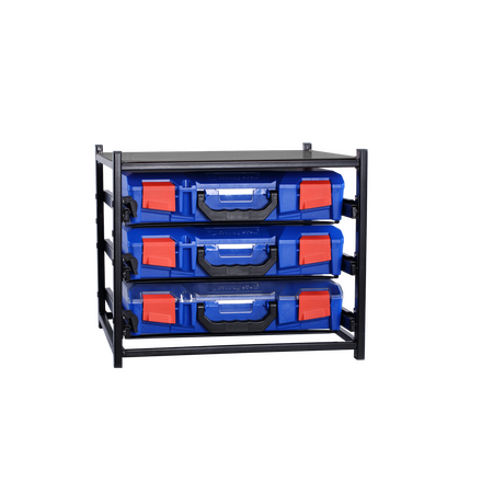 3 Small Drawer Frame Assembled c/w 3 Small PC Lid Cases- Blue - 33SFS3SA-BL