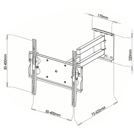 Digitek 32"- 47" Tilt, Swivel and Reach Universal LCD Bracket - 45KG - 22PLB101EA