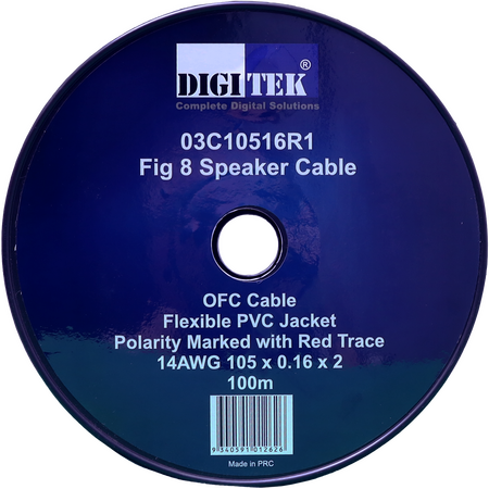 Digitek 105 Strand/0.16mm Clear Jacket Speaker Cable 100m Reel - AWG14 - 03C10516R1 - 1