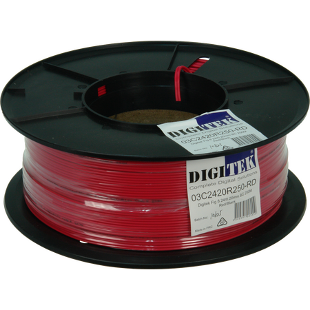 Digitek Figure 8 24 Strand/0.20mm 250m Reel - Red - 03C2420R250-RD