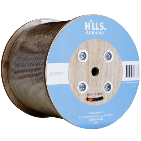 Hills Antenna High Quality 50 Ohm RG213 Low Loss Coaxial Cable - 305M Roll - BC85210