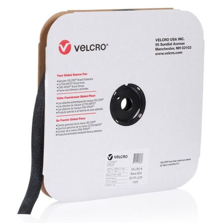 VELCRO LOOP SEW-ON BLACK FR FAR 25.853A , 25mm x 45.72m