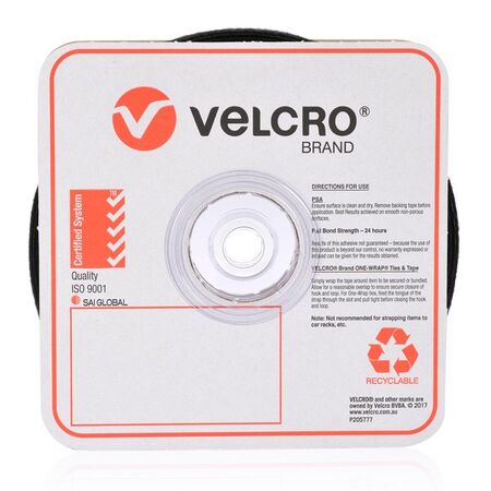 VELCRO HOOK, PS 9919 BLACK MOULDED TAPE 50mm x 22.8m ROLL