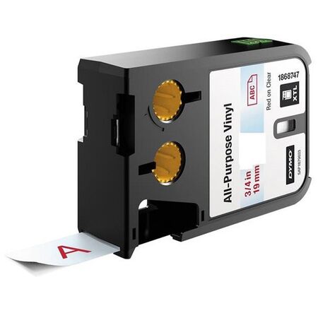 VINYL TAPE, ALL PURPOSE RED ON CLEAR, 19mm x 7m