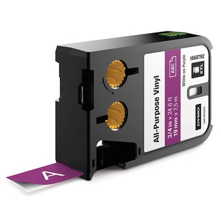 VINYL TAPE, ALL PURPOSE WHITE ON PURPLE, 19mm x 7m