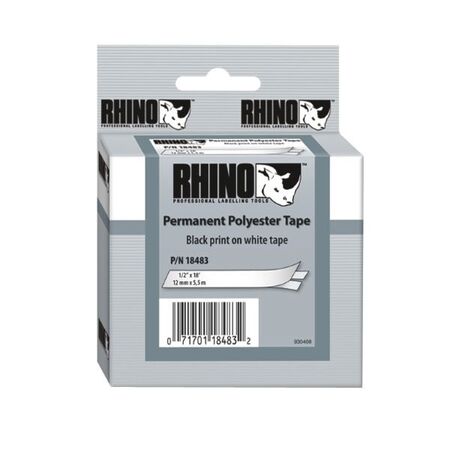 POLYESTER TAPE, WHITE 12mm x 5.5m