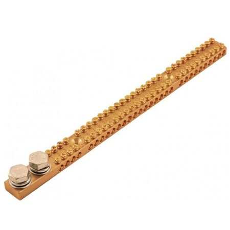 EARTH & NEUTRAL BAR 165A 2 x M10 STUDS & 30 TUNNELS