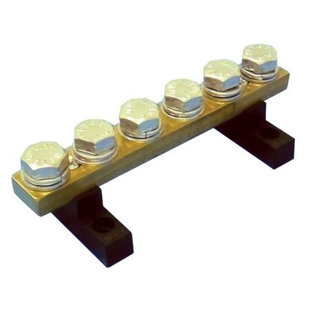 EARTH NEUTRAL BAR C/W FEET 6 x M10 STEEL SET SCREWS